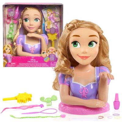 Disney Princesses Rapunzel Deluxe stylinghoofd - Disney Prinsessen - 12 accessoires, nepflesje vernis, kapselgids Disney Princesses Rapunzel Deluxe stylinghoofd - Disney Prinsessen - 12 accessoires, nepflesje vernis, kapselgids