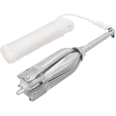 vidaXL Anker met touw inklapbaar 12 kg smeedijzer zilverkleurig vidaXL Anker met touw inklapbaar 12 kg smeedijzer zilverkleurig