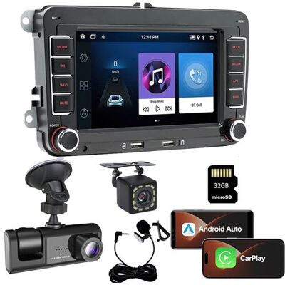 SZSMART VW801 7" Universele Autoradio, Android 4GB + 64GB, Bluetooth, Wi-Fi, GPS, Draadloze CarPlay + Achteruitrijcamera + Dashcam voor Volkswagen SZSMART VW801 7" Universele Autoradio, Android 4GB + 64GB, Bluetooth, Wi-Fi, GPS, Draadloze CarPlay + Achteruitrijcamera + Dashcam voor Volkswagen
