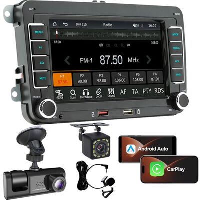 SZSMART F9070 7" universele autoradio voor Volkswagen met Apple CarPlay, Android Auto, Bluetooth, achteruitrijcamera, dashcam en microfoon SZSMART F9070 7" universele autoradio voor Volkswagen met Apple CarPlay, Android Auto, Bluetooth, achteruitrijcamera, dashcam en microfoon