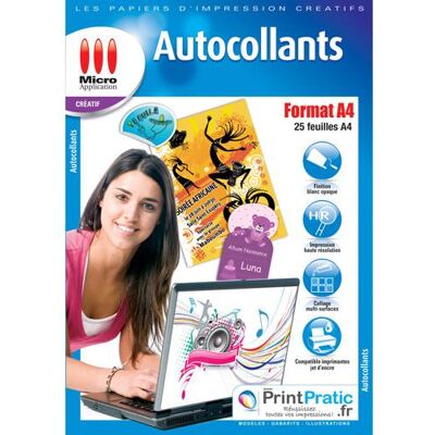 Micro Application - A4 stickers - 25 witte A4 vellen - FR Micro Application - A4 stickers - 25 witte A4 vellen - FR