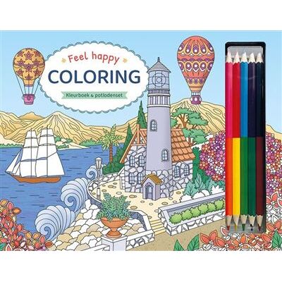 Zuidnederlandse Uitgeverij (ZNU) Feel Happy Coloring - Kleurboek & potlodenset Zuidnederlandse Uitgeverij (ZNU) Feel Happy Coloring - Kleurboek & potlodenset