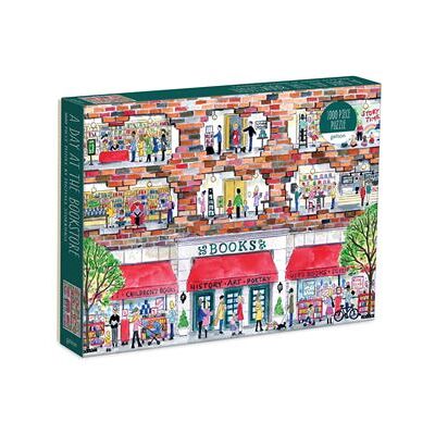 Galison Puzzle -1000 Piece: Michael Storrings A Day At The Bookstore - Puzzel Galison Puzzle -1000 Piece: Michael Storrings A Day At The Bookstore - Puzzel