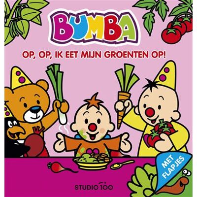 Studio 100 Bumba : Kartonboek met flapjes- Op, op, ik eet mijn groenten Studio 100 Bumba : Kartonboek met flapjes- Op, op, ik eet mijn groenten