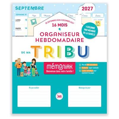 Editions 365 ORGANISEUR DE MA TRIBU MEMONIAK (SEPT.2026-DEC.2027) Editions 365 ORGANISEUR DE MA TRIBU MEMONIAK (SEPT.2026-DEC.2027)