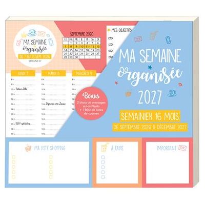 Editions 365 MA SEMAINE ORGANISEE 2027 Editions 365 MA SEMAINE ORGANISEE 2027