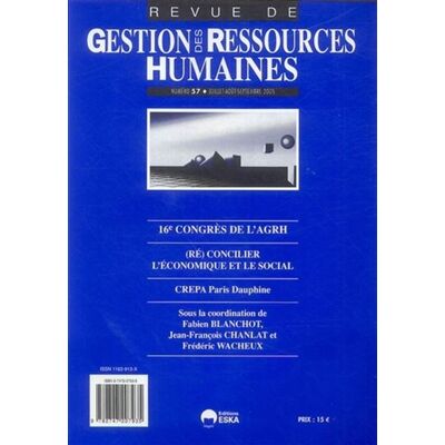 ESKA Gestion ressources humaines 57-2005 ESKA Gestion ressources humaines 57-2005