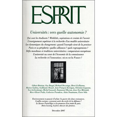 Esprit Universités vers quelle autonomie ? Esprit Universités vers quelle autonomie ?