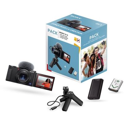 Sony Compact Vlogging Camera Pack Zv-1 Zwart + Vctsgr1 Statiefgreep Sony Compact Vlogging Camera Pack Zv-1 Zwart + Vctsgr1 Statiefgreep