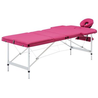 vidaXL Table de Massage Pliable Lit de Massage Banc Canapé Thérapie Cosmétique Portable Professionnel Shiatsu Reiki 3 Zones Aluminium Rose vidaXL Table de Massage Pliable Lit de Massage Banc Canapé Thérapie Cosmétique Portable Professionnel Shiatsu Reiki 3 Zones Aluminium Rose