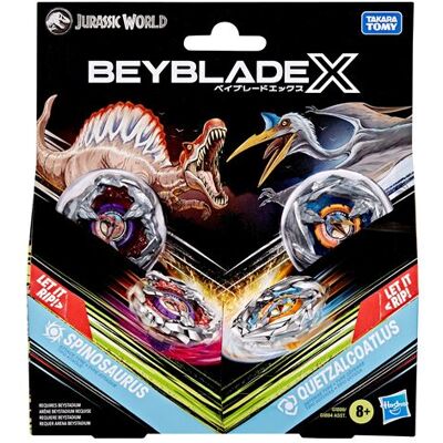 Figuren Beyblade X Jurassic World Collaboration Spinosaurus tegen Quetzalcoatlus Figuren Beyblade X Jurassic World Collaboration Spinosaurus tegen Quetzalcoatlus