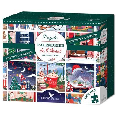 Alize Adventskalender Pieces & Peace Set Van 24 Puzzels 24 X 42 Stukjes - Puzzel Alize Adventskalender Pieces & Peace Set Van 24 Puzzels 24 X 42 Stukjes - Puzzel