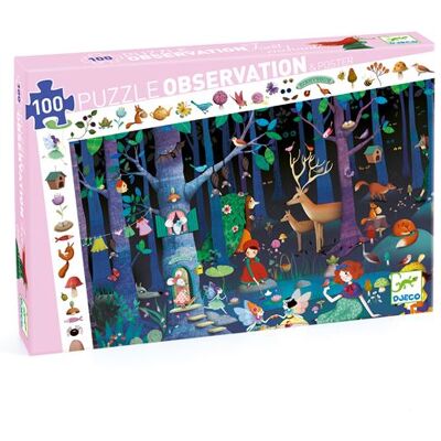 Djeco Het Betoverde Bos Observatiepuzzel 100 Stukjes - Puzzel Djeco Het Betoverde Bos Observatiepuzzel 100 Stukjes - Puzzel