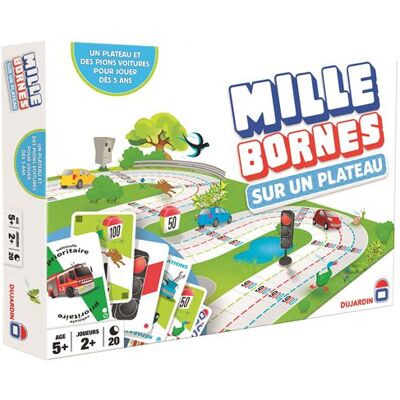 Dujardin Mille Bornes bordspel Le Grand Classique op dienblad Dujardin Mille Bornes bordspel Le Grand Classique op dienblad