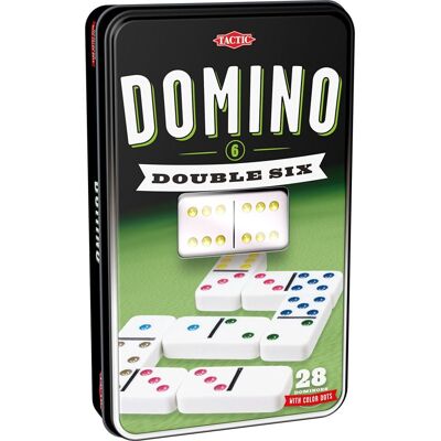 Tactic Double 6 Domino - Tin Box Tactic Double 6 Domino - Tin Box