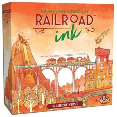 White Goblin Games Gezelschapsspel Railroad Ink: Vuurrode versie White Goblin Games Gezelschapsspel Railroad Ink: Vuurrode versie