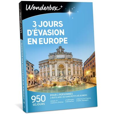 Cadeaubox Wonderbox 3 Jours D’évasion En Europe - Fr - Cadeauboxen Cadeaubox Wonderbox 3 Jours D’évasion En Europe - Fr - Cadeauboxen