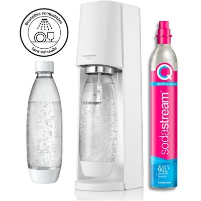 Sodastream Frisdrank- en bruiswatermachine Pack Terra Wit met 1 cilinder en 1 fles Sodastream Frisdrank- en bruiswatermachine Pack Terra Wit met 1 cilinder en 1 fles