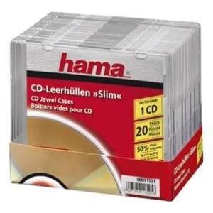 Hama CD-ROM Slim Box - Slim jewel case om CD in te bergen -capaciteit: 1 CD - transparant (pak van 20) Hama CD-ROM Slim Box - Slim jewel case om CD in te bergen -capaciteit: 1 CD - transparant (pak van 20)