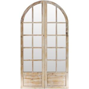 Unique Kamerscherm-spiegel van gepatineerd grenen - 2 luiken - L96 x H180 cm - Naturel - KEDIRI - Natuurlijk licht Unique Kamerscherm-spiegel van gepatineerd grenen - 2 luiken - L96 x H180 cm - Naturel - KEDIRI - Natuurlijk licht