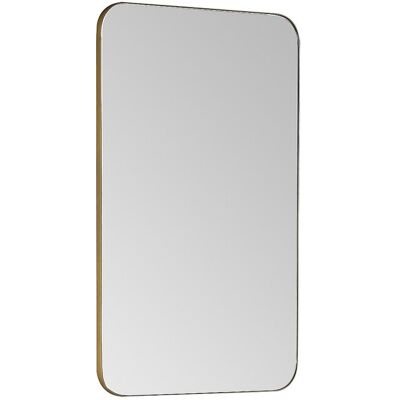 Unique Rechthoekige badkamerspiegel met gouden contour - 50 x 80 cm - DEMETRIA - Goudkleurig Unique Rechthoekige badkamerspiegel met gouden contour - 50 x 80 cm - DEMETRIA - Goudkleurig
