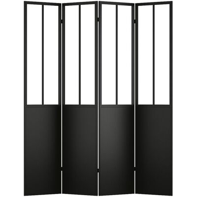 Unique Kamerscherm in industriële atelierstijl in metaal met 4 panelen - H 178 x B 160 cm - Zwart - KALEVI - Zwart Unique Kamerscherm in industriële atelierstijl in metaal met 4 panelen - H 178 x B 160 cm - Zwart - KALEVI - Zwart
