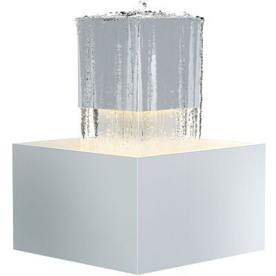 Unique Buitenfontein in roestvrij staal met led - H 65 cm - Zilverkleurig - CARDINA - Zilverkleurig Unique Buitenfontein in roestvrij staal met led - H 65 cm - Zilverkleurig - CARDINA - Zilverkleurig