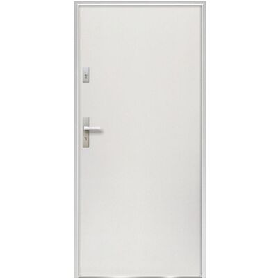 Unique Massieve stalen voordeur, H 207 x B 100 cm, wit - 55 mm dik - rechtsdraaiend - AGUEDA - Wit Unique Massieve stalen voordeur, H 207 x B 100 cm, wit - 55 mm dik - rechtsdraaiend - AGUEDA - Wit