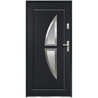 Unique Deur van geglazuurd staal en inox H.207 x B.100 cm antraciet - 55 mm dikte - Draait rechts open - COVAS - Antracietgrijs Unique Deur van geglazuurd staal en inox H.207 x B.100 cm antraciet - 55 mm dikte - Draait rechts open - COVAS - Antracietgrijs