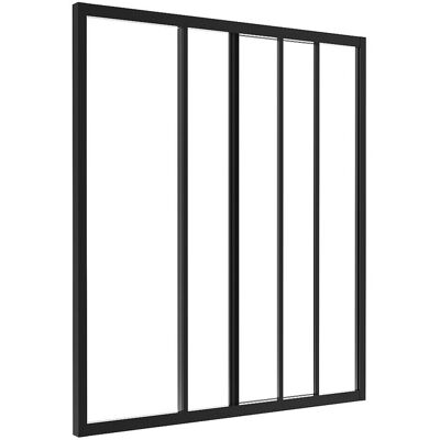 Unique Schuifraam van gepoedercoat zwart aluminium 90 x 105 cm (B x H) -RAVENA - Zwart Unique Schuifraam van gepoedercoat zwart aluminium 90 x 105 cm (B x H) -RAVENA - Zwart