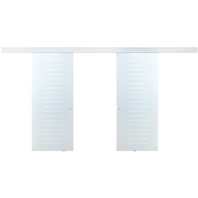 Unique Dubbelwandige schuifdeur met opbouwsysteem - H205 x L166 cm - Gehard glas - ASTANA - Transparant Unique Dubbelwandige schuifdeur met opbouwsysteem - H205 x L166 cm - Gehard glas - ASTANA - Transparant