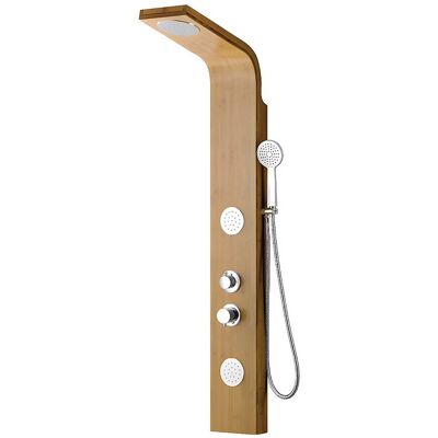 Unique Douchekolom met massagestralen TISSIA, tropische regen en paneel in bamboe - 20 x 140 cm - Natuurlijk licht Unique Douchekolom met massagestralen TISSIA, tropische regen en paneel in bamboe - 20 x 140 cm - Natuurlijk licht