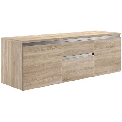 Unique Hangmeubel onder wastafel - Licht naturel - 150 cm - JIMENA II - Natuurlijk licht Unique Hangmeubel onder wastafel - Licht naturel - 150 cm - JIMENA II - Natuurlijk licht
