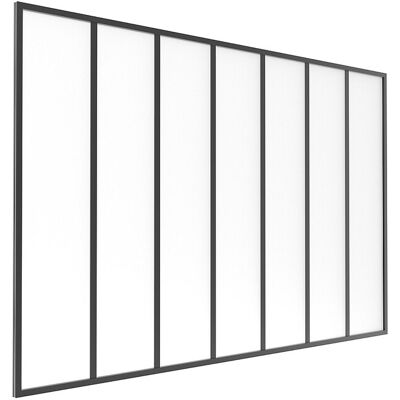 Unique Glazen raam werkplaatsstijl van aluminium en matglas - 210 x 130 cm (B x H) - Zwart - BAYVIEW - Zwart Unique Glazen raam werkplaatsstijl van aluminium en matglas - 210 x 130 cm (B x H) - Zwart - BAYVIEW - Zwart