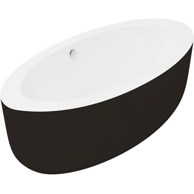 Unique Vrijstaand ovaal bad – 185 x 90 x 58 cm – acryl – zwart – 251 L – MARMATI - Zwart Unique Vrijstaand ovaal bad – 185 x 90 x 58 cm – acryl – zwart – 251 L – MARMATI - Zwart