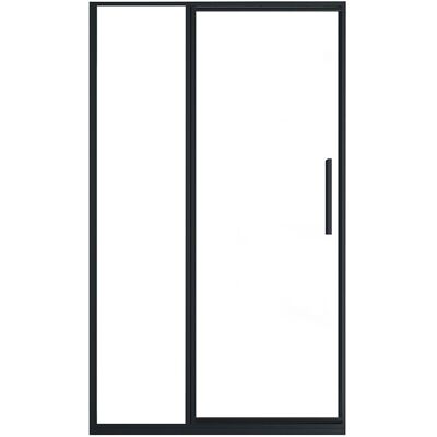 Unique Matzwarte schuifdouchedeur in industriële stijl - 120 x 195 cm - TORONI - Zwart Unique Matzwarte schuifdouchedeur in industriële stijl - 120 x 195 cm - TORONI - Zwart