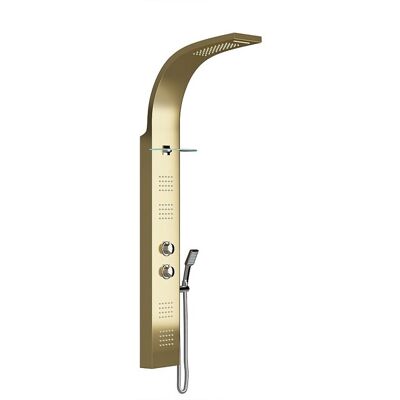 Unique Thermostatische hydromassagedouchekolom - Goud - B45 x H150 cm - JOSTA - Goudkleurig Unique Thermostatische hydromassagedouchekolom - Goud - B45 x H150 cm - JOSTA - Goudkleurig
