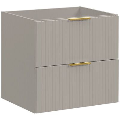 Unique Geribbeld hangmeubel onder wastafel - Beige - L60 cm - ZEVARA - Beige Unique Geribbeld hangmeubel onder wastafel - Beige - L60 cm - ZEVARA - Beige