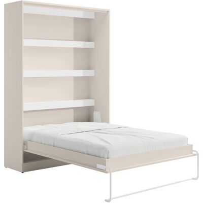 Unique Opklapbed 140 x 200 cm - Verticale handmatige opening - Beige - RAPILI - Beige Unique Opklapbed 140 x 200 cm - Verticale handmatige opening - Beige - RAPILI - Beige