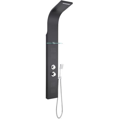 Unique Thermostatische hydromassagedouchekolom - Matzwart - B45 x H150 cm - JOSTA - Zwart Unique Thermostatische hydromassagedouchekolom - Matzwart - B45 x H150 cm - JOSTA - Zwart