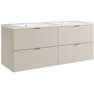 Unique Zwevend badkamermeubel met inbouwwastafel - Beige - 120 cm - LAVENA - Beige Unique Zwevend badkamermeubel met inbouwwastafel - Beige - 120 cm - LAVENA - Beige