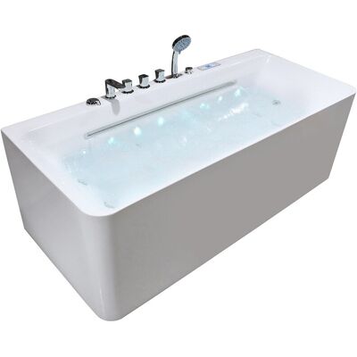 Unique Wit half losstaand bubbelbad - 1 persoon - 470 L - 170 x 75 cm - KIRANA - Wit Unique Wit half losstaand bubbelbad - 1 persoon - 470 L - 170 x 75 cm - KIRANA - Wit