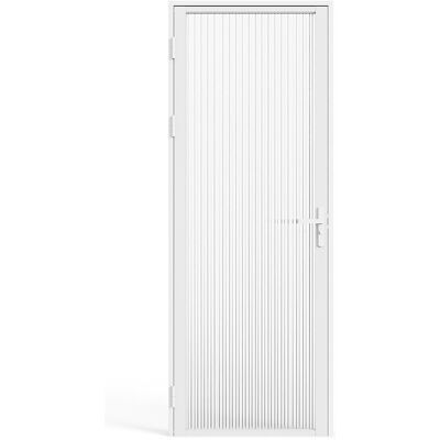 Unique Omkeerbaar deurblok in aluminium en gestructureerd gehard glas - H204 x B73 cm - Wit LOXTON - Wit Unique Omkeerbaar deurblok in aluminium en gestructureerd gehard glas - H204 x B73 cm - Wit LOXTON - Wit