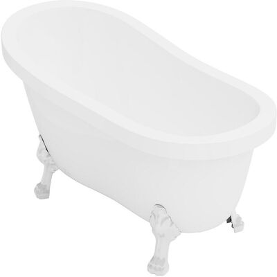 Unique Vrijstaand retro bad met witte leeuwenpoten – 145 × 74 × 77 cm – wit – 200 L – NISOS II - Wit Unique Vrijstaand retro bad met witte leeuwenpoten – 145 × 74 × 77 cm – wit – 200 L – NISOS II - Wit