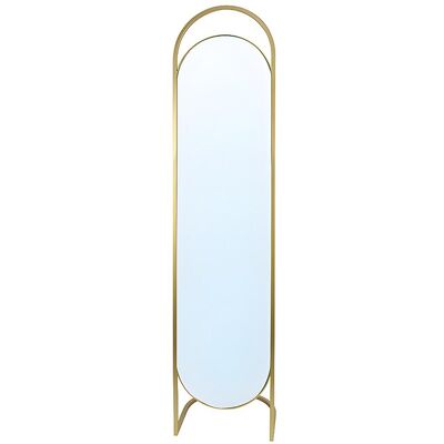 Unique Staande spiegel van metaal ZINEB - H. 171 cm - Goudkleurig - Goudkleurig Unique Staande spiegel van metaal ZINEB - H. 171 cm - Goudkleurig - Goudkleurig
