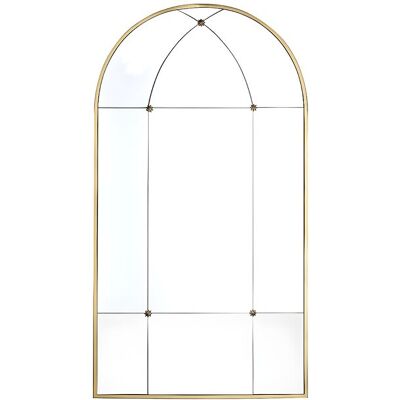 Unique Metalen vensterspiegel - B. 80 x H. 150 cm - Antiek goud - PALMYRE - Goudkleurig Unique Metalen vensterspiegel - B. 80 x H. 150 cm - Antiek goud - PALMYRE - Goudkleurig