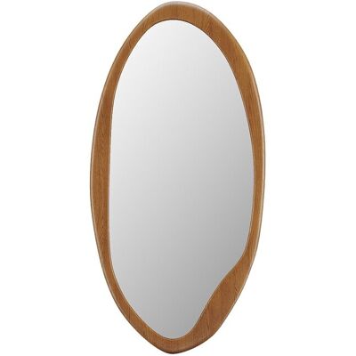 Unique Ovale spiegel van heveahout - L50 x H100 cm - Naturel - FUJIAN - Natuurlijk licht Unique Ovale spiegel van heveahout - L50 x H100 cm - Naturel - FUJIAN - Natuurlijk licht