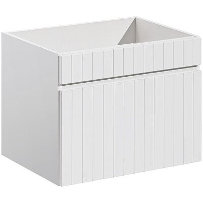 Unique Wit hangmeubel onder wastafel met strepen - 60 cm - SATARA - Wit Unique Wit hangmeubel onder wastafel met strepen - 60 cm - SATARA - Wit