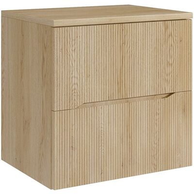 Unique Gestreepte zwevende onderkast met plank - Licht naturel - 60 cm - ORISO - Natuurlijk licht Unique Gestreepte zwevende onderkast met plank - Licht naturel - 60 cm - ORISO - Natuurlijk licht