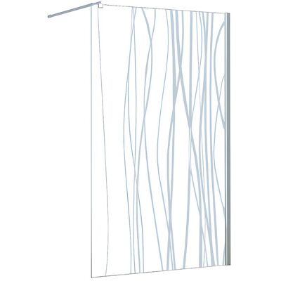 Unique Wand voor inloopdouche DANNA met zeefdruk - 140 x 200 cm - Transparant Unique Wand voor inloopdouche DANNA met zeefdruk - 140 x 200 cm - Transparant
